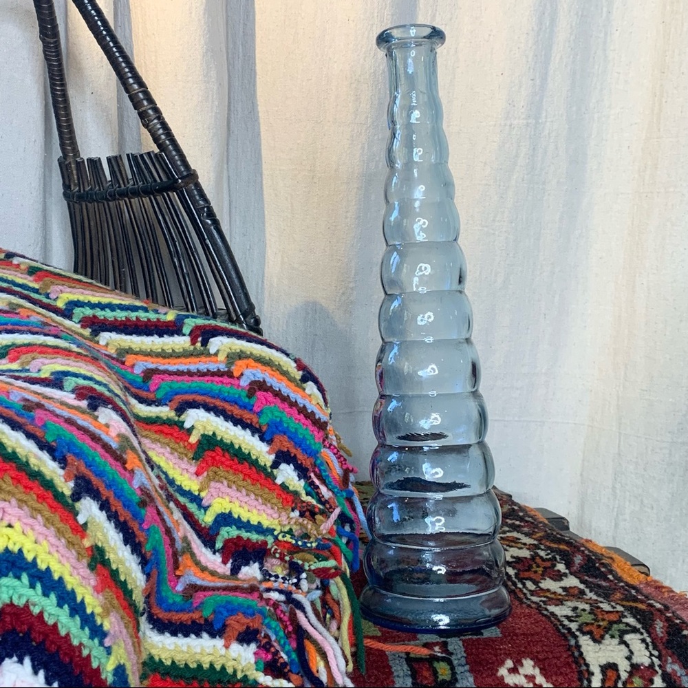 Blue Glass Genie Bottle